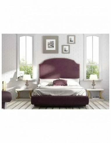 Dormitorio de matrimonio completo lacado blanco con cabeceros tapizados en diferentes acabados (50)