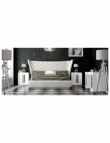 Dormitorio de matrimonio completo lacado blanco con cabeceros tapizados en diferentes acabados (55)