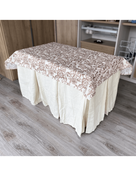 Ropa elegante 10 pliegues Marfil con tapete Resinado Choco