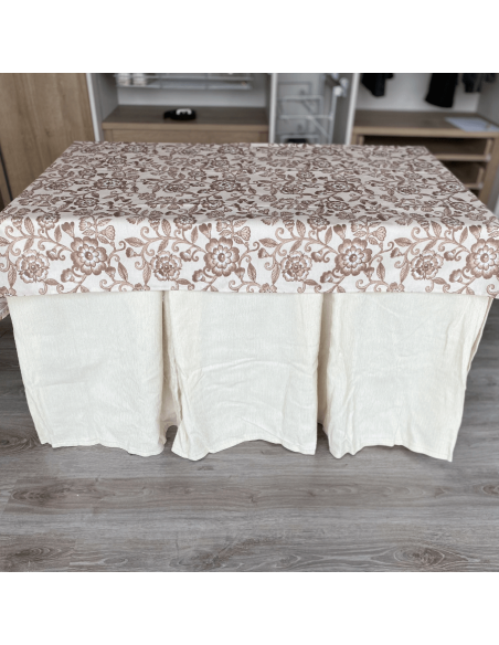 Ropa elegante 10 pliegues Marfil con tapete Resinado Choco