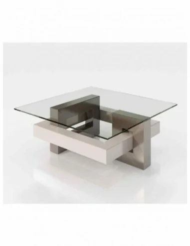 Mesa de comedor elegante para salones tapa cristal o tapa madera a elegir diferentes colores (106)