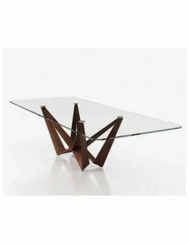 Mesa de comedor elegante para salones tapa cristal o tapa madera a elegir diferentes colores (2)