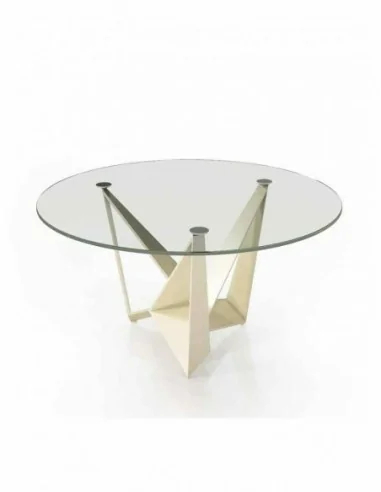 Mesa de comedor elegante para salones tapa cristal o tapa madera a elegir diferentes colores (34)