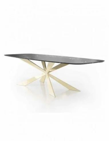 Mesa de comedor elegante para salones tapa cristal o tapa madera a elegir diferentes colores (4)