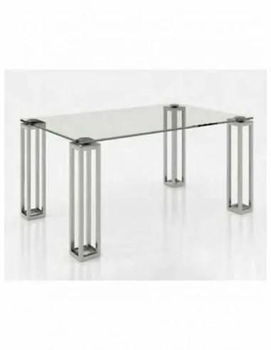 Mesa de comedor elegante para salones tapa cristal o tapa madera a elegir diferentes colores (66)