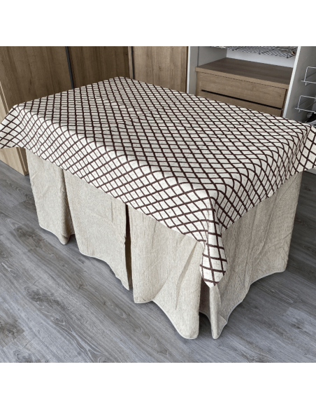 Ropa elegante 10 pliegues Beige con tapete Libano Choco