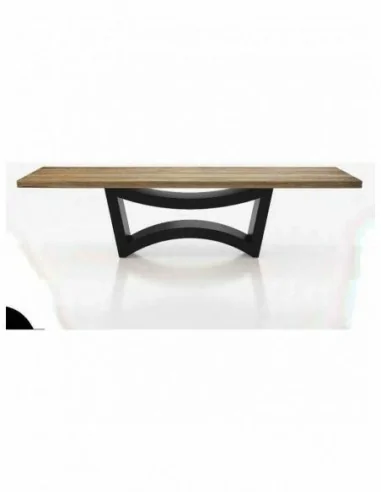 Mesa de comedor elegante para salones tapa cristal o tapa madera a elegir diferentes colores (69)