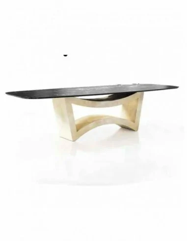 Mesa de comedor elegante para salones tapa cristal o tapa madera a elegir diferentes colores (70)