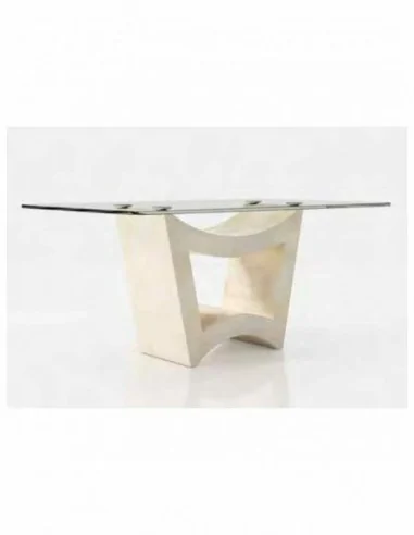 Mesa de comedor elegante para salones tapa cristal o tapa madera a elegir diferentes colores (74)
