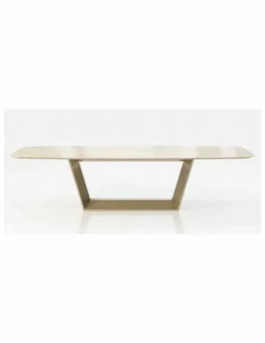 Mesa de comedor elegante para salones tapa cristal o tapa madera a elegir diferentes colores (83)