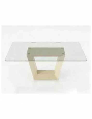Mesa de comedor elegante para salones tapa cristal o tapa madera a elegir diferentes colores (85)