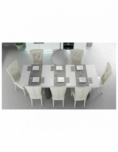 Salon comedor moderno con mesas y sillas a juego madera lacada alta gama en brillo diferentes colores (4)