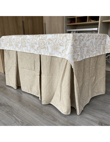 Ropa elegante 10 pliegues Beige con tapete Resinado Beige