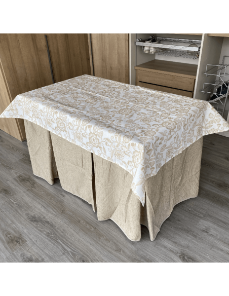 Ropa elegante 10 pliegues Beige con tapete Resinado Beige