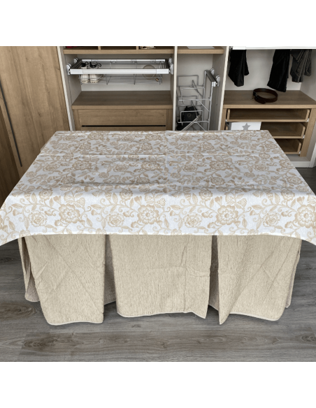 Ropa elegante 10 pliegues Beige con tapete Resinado Beige