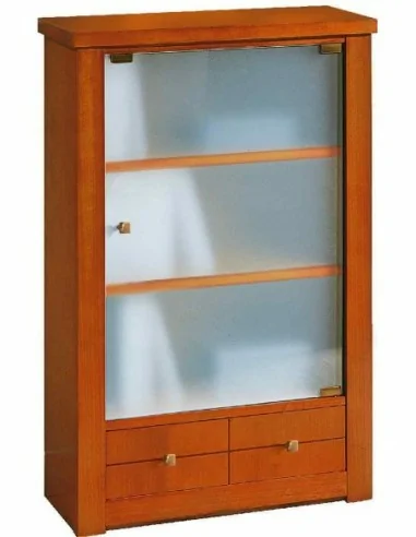Vitrinas de salon diseño clasico con puertas de cristal madera barnizada o lacado (2)