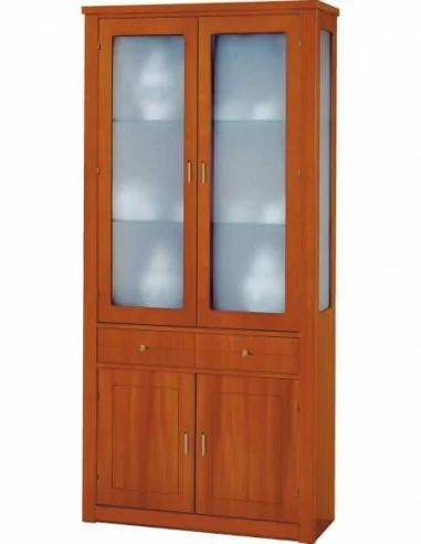 Vitrinas de salon diseño clasico con puertas de cristal madera barnizada o lacado (4)