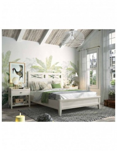 Dormitorio de matrimonio diseño colonial madera maciza mesitas de noche cruceta (6)