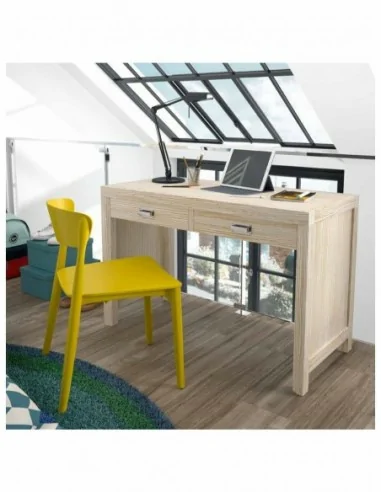 escritorio con cajonera cajones madera barnizada madera lacada a medida cruceta (2)