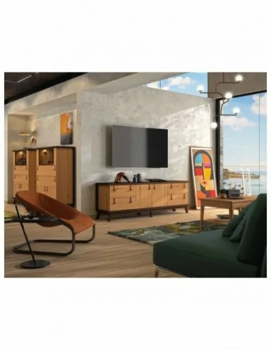mueble de salon diseño nordico madera maciza diferentes colores barniz o laca vitrina bajo salon (1)