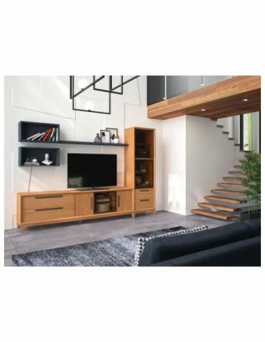 mueble de salon diseño nordico madera maciza diferentes colores barniz o laca vitrina bajo salon (12)