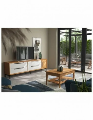 mueble de salon diseño nordico madera maciza diferentes colores barniz o laca vitrina bajo salon (17)