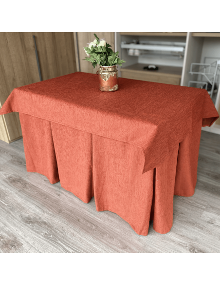 Ropa elegante 10 pliegues Teja con tapete Miranda Teja