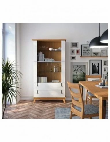 mueble de salon diseño nordico madera maciza diferentes colores barniz o laca vitrina bajo salon (3)