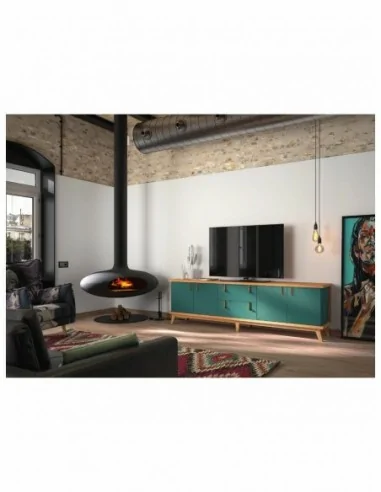 mueble de salon diseño nordico madera maciza diferentes colores barniz o laca vitrina bajo salon (4)