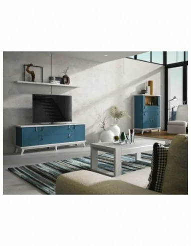 mueble de salon diseño nordico madera maciza diferentes colores barniz o laca vitrina bajo salon (6)