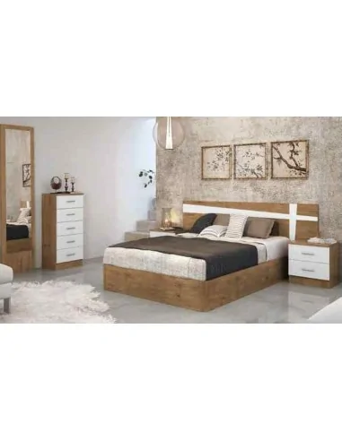 Dormitorio de matrimonio moderno con cabeceros tapizados polipiel mesitas de noche comoda canape (5)