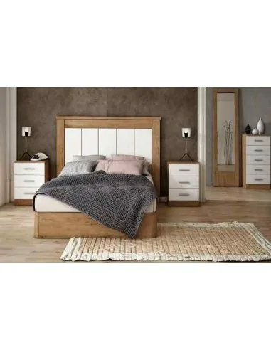 Dormitorio de matrimonio moderno con cabeceros tapizados polipiel mesitas de noche comoda canape (6)