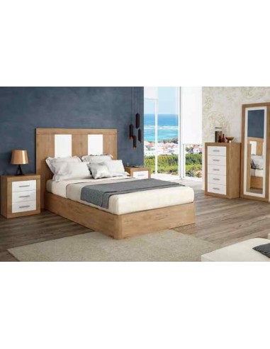 Dormitorio de matrimonio moderno con cabeceros tapizados polipiel mesitas de noche comoda canape (7)