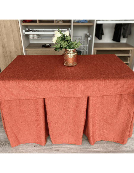 Ropa elegante 10 pliegues Teja con tapete Miranda Teja