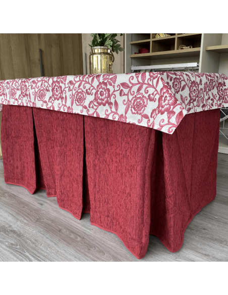 Ropa elegante 10 pliegues Granate con tapete Eco Granate