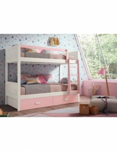 Dormitorio juvenil a medida estilo clasico con literas cabeceros mesitas lacada o barnizada  (3).jpg