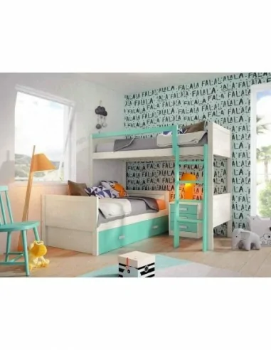 Dormitorio juvenil a medida estilo clasico con literas cabeceros mesitas lacada o barnizada  (5).jpg