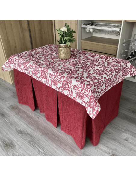 Ropa elegante 10 pliegues Granate con tapete Eco Granate