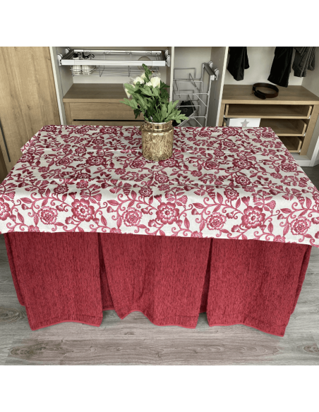 Ropa elegante 10 pliegues Granate con tapete Eco Granate