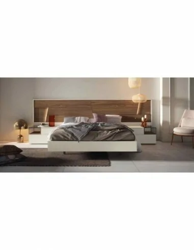 Composicion de dormitorio moderno colores de madera en galeria con comoda y espejos a juego (10)