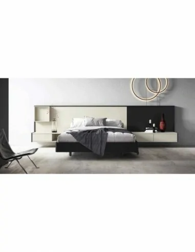 Composicion de dormitorio moderno colores de madera en galeria con comoda y espejos a juego (12)