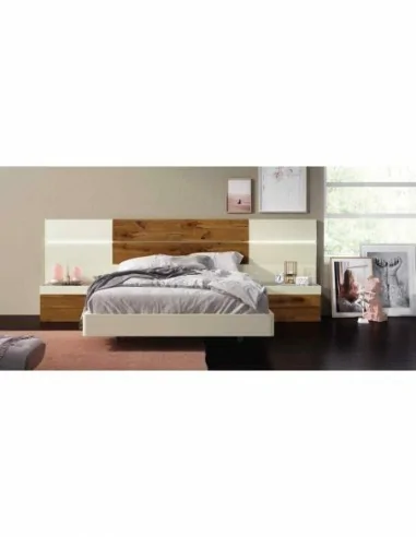 Composicion de dormitorio moderno colores de madera en galeria con comoda y espejos a juego (15)