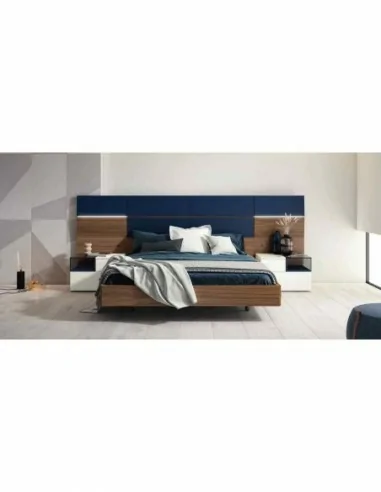 Composicion de dormitorio moderno colores de madera en galeria con comoda y espejos a juego (17)