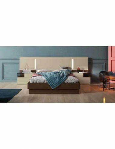 Composicion de dormitorio moderno colores de madera en galeria con comoda y espejos a juego (22)