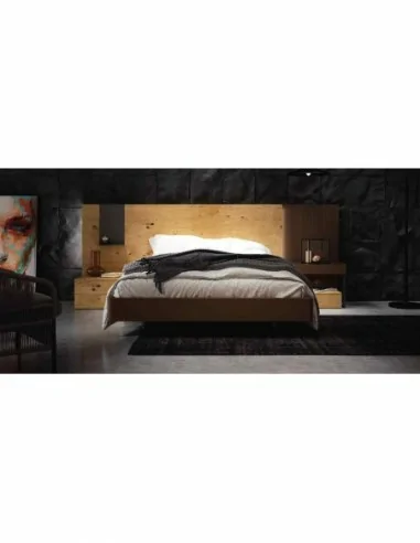 Composicion de dormitorio moderno colores de madera en galeria con comoda y espejos a juego (23)