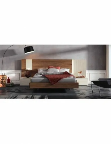 Composicion de dormitorio moderno colores de madera en galeria con comoda y espejos a juego (25)