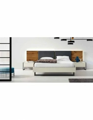Composicion de dormitorio moderno colores de madera en galeria con comoda y espejos a juego (28)
