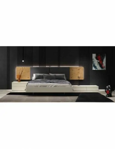Composicion de dormitorio moderno colores de madera en galeria con comoda y espejos a juego (29)