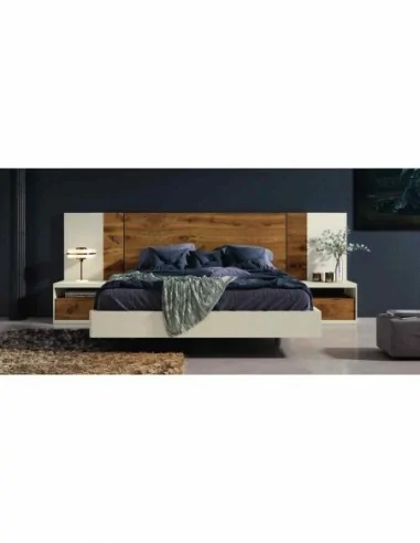 Composicion de dormitorio moderno colores de madera en galeria con comoda y espejos a juego (34)