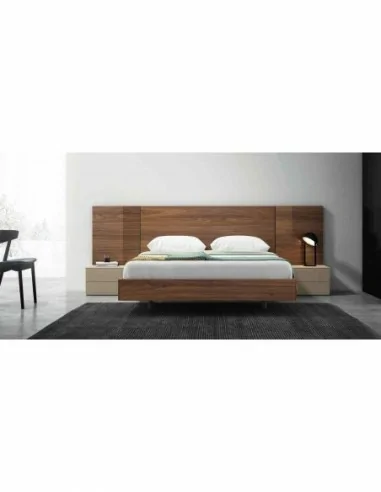Composicion de dormitorio moderno colores de madera en galeria con comoda y espejos a juego (35)